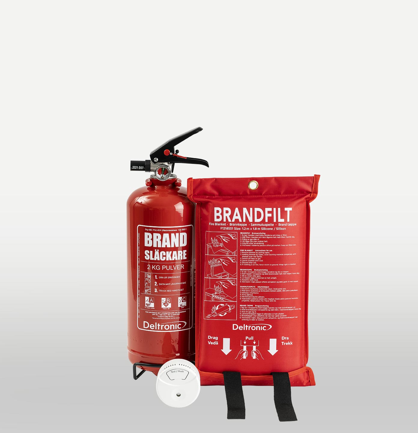 brandskyddspaket lägenhet röd pulversläckare